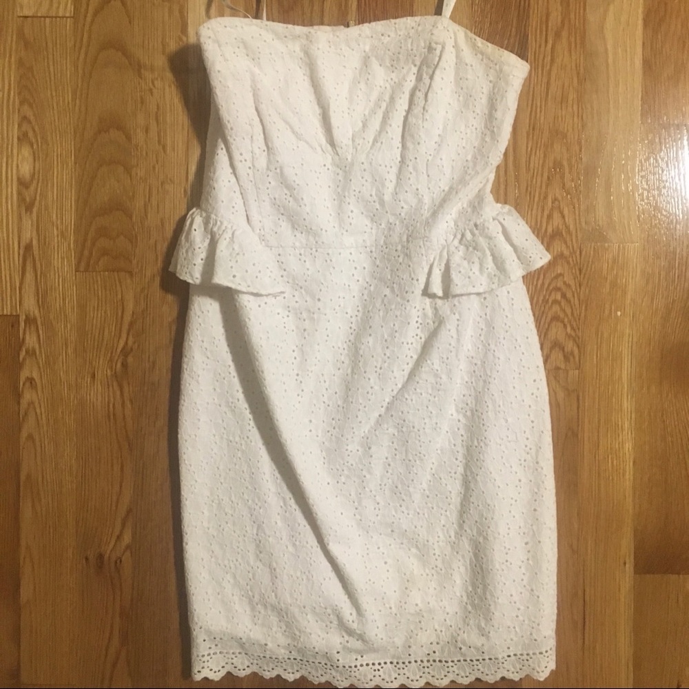 Lilly Pulitzer White Maybell Eyelet Peplum Dress